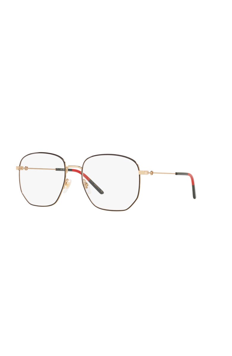 Gucci 56mm Rectangle optical glasses, Main, color, Gold/ Black