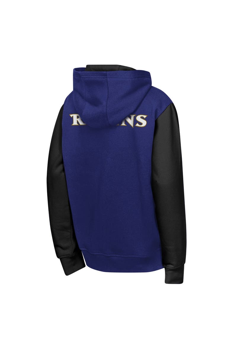 Youth Outerstuff Purple Baltimore Ravens Stadium Colorblock Full-Zip Hoodie, Alternate, color, Purple