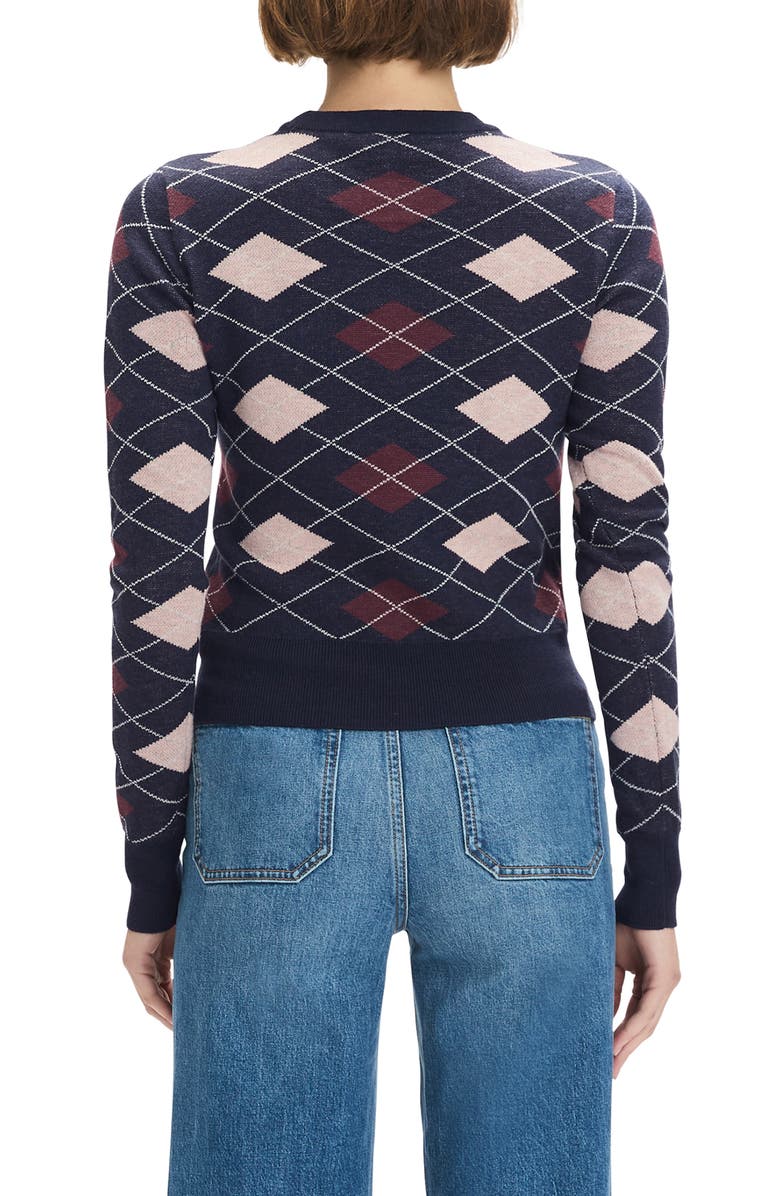 Favorite Daughter The Henry Argyle Crewneck Sweater, Alternate, color, Navy Argyle