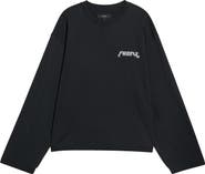 PURPLE BRAND Crop Wide Long Sleeve Graphic T-Shirt