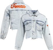 Hype and Vice Women's Hype and Vice Denim Texas Longhorns Lightwash Full-Button Jean Jacket