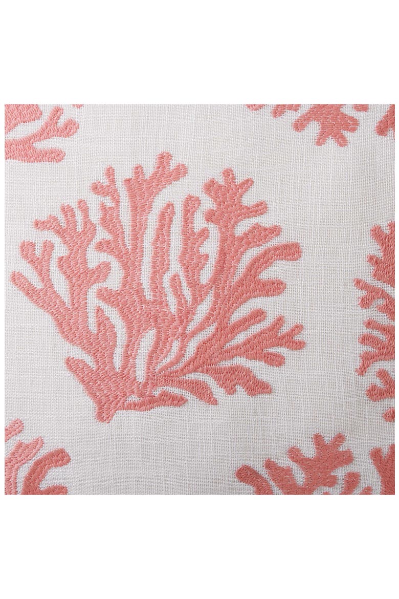 Coral Island Square Throw Pillow, Alternate, color, LIGHT CORAL