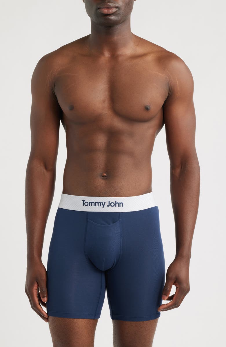 Tommy John Second Skin 6-Inch Golf Ball Waistband Stretch Modal Boxer Briefs, Main, color, Dress Blues Golf Ball Wb