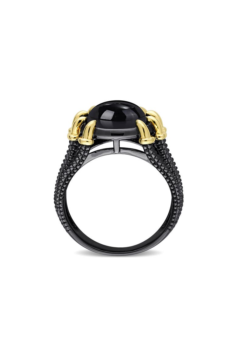 Black Agate Rope Ring, Alternate, color, BLACK