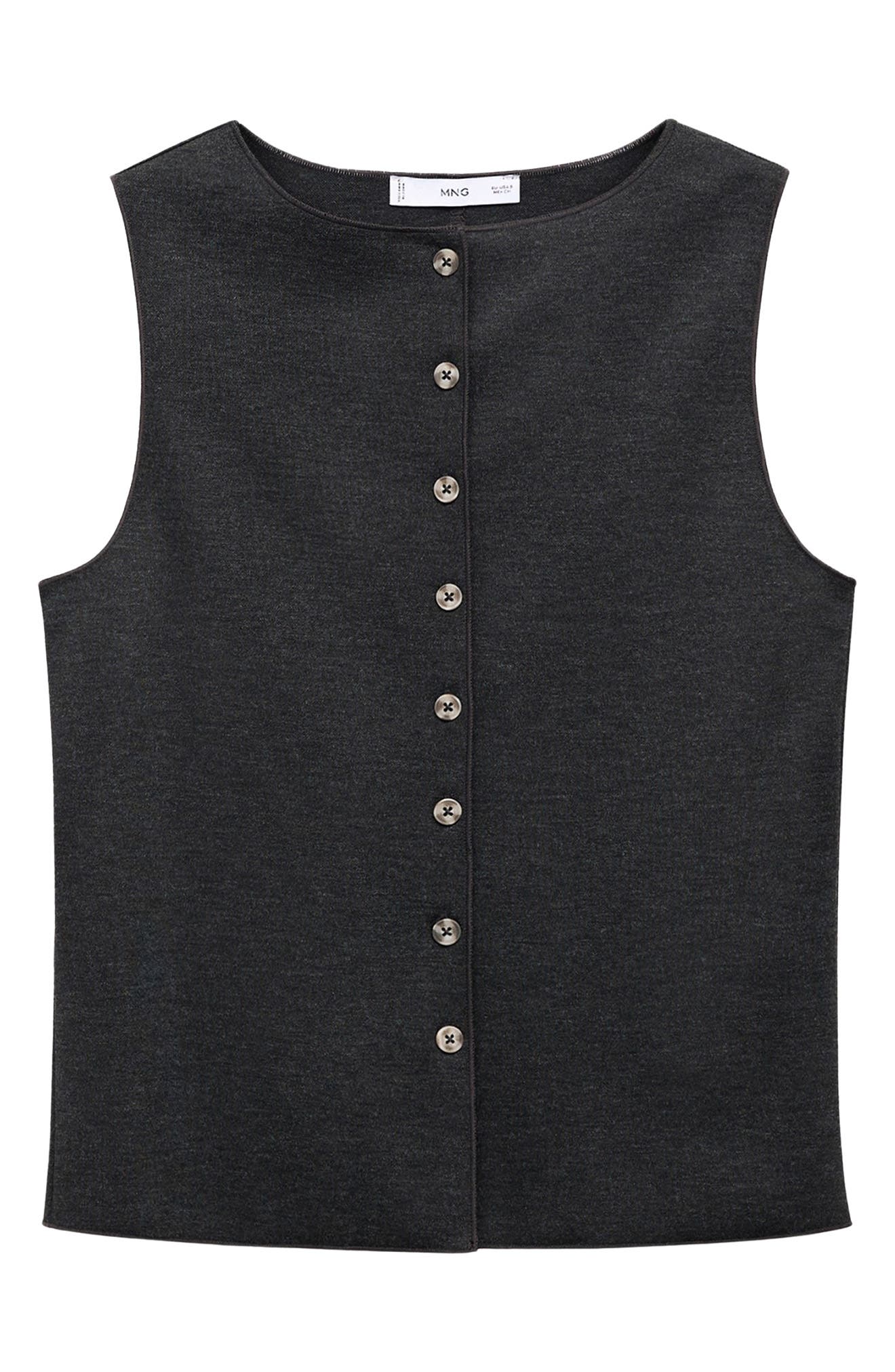 MANGO Button Front Sweater Vest