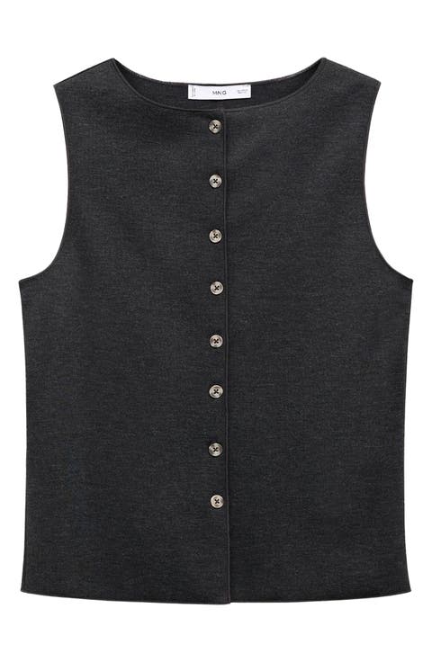 Button Front Sweater Vest