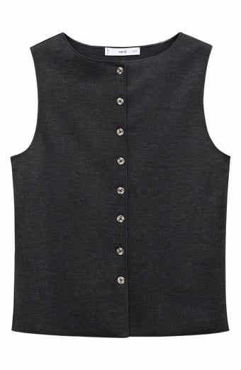 Button Front Sweater Vest