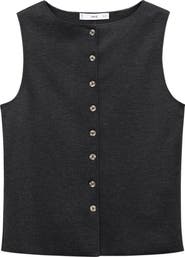 MANGO Button Front Sweater Vest