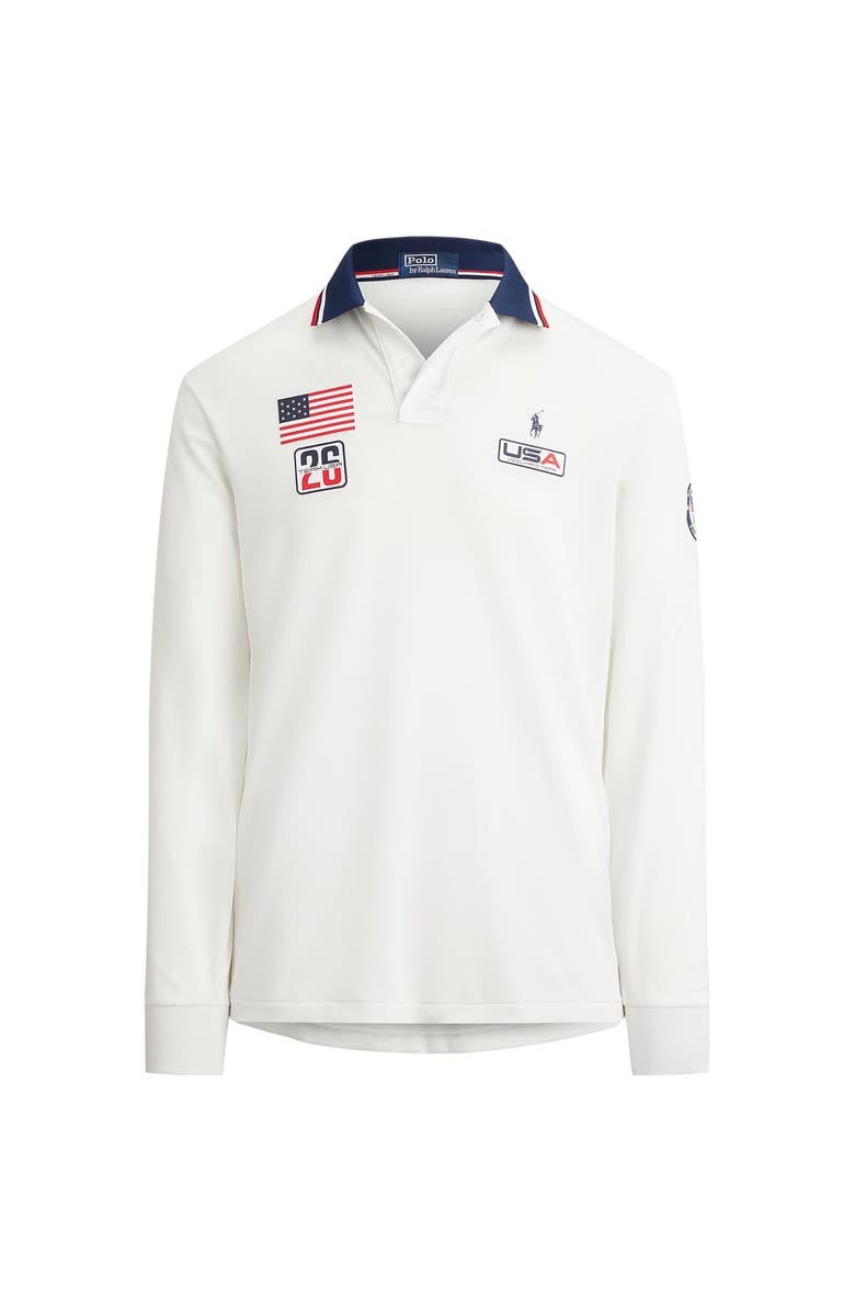 Polo Ralph Lauren Men's Polo Ralph Lauren Team USA Performance Mesh Polo Shirt, Main, color, White
