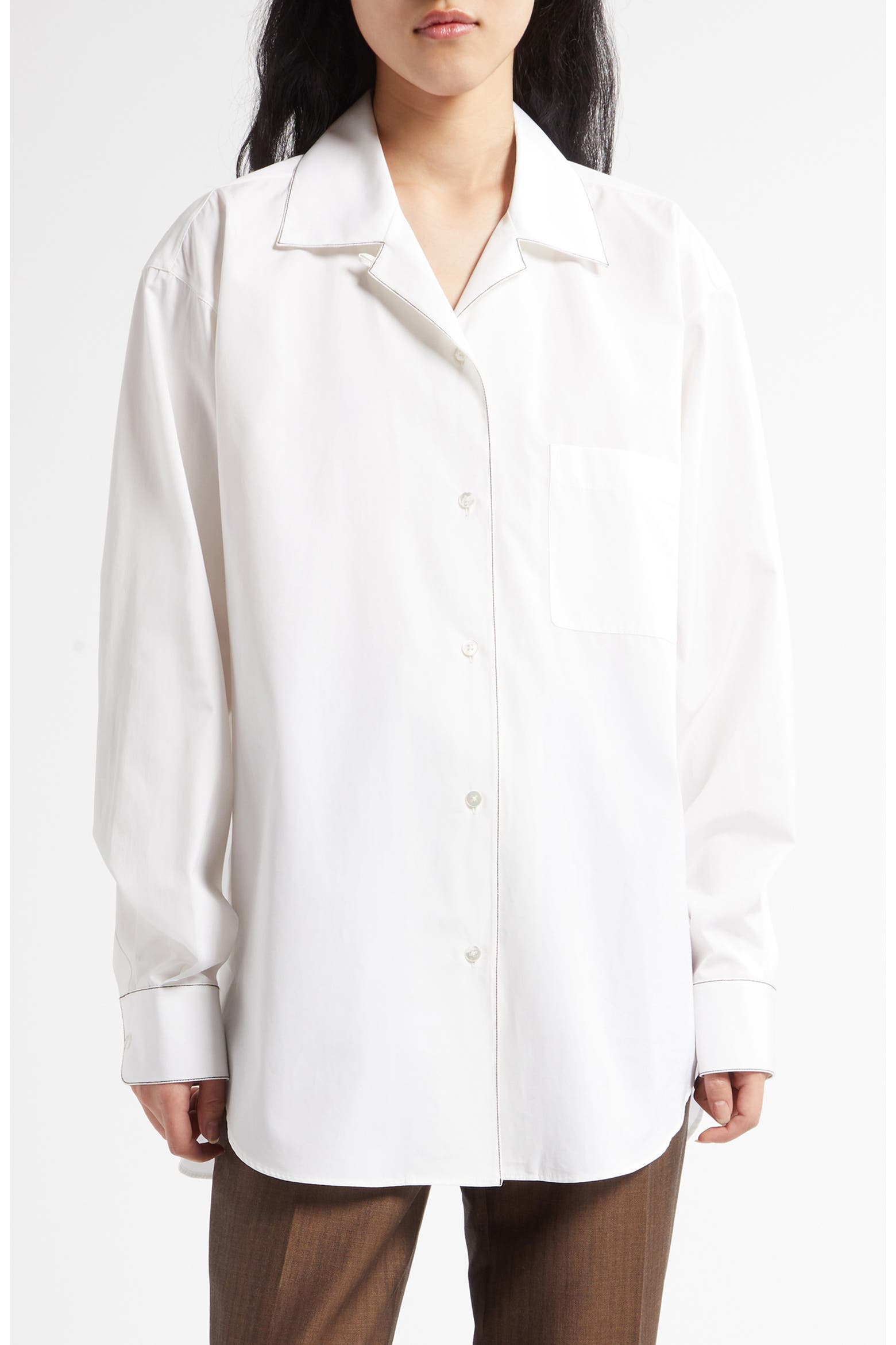 Lower Core Rpowing The Row Ashlin Cotton Poplin Button-Up Shirt (Women) | Nordstrom