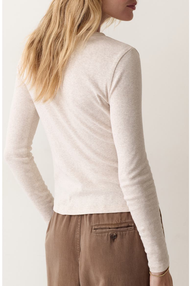 Mini Ribbed Crewneck Tee, Alternate, color, OATMEAL