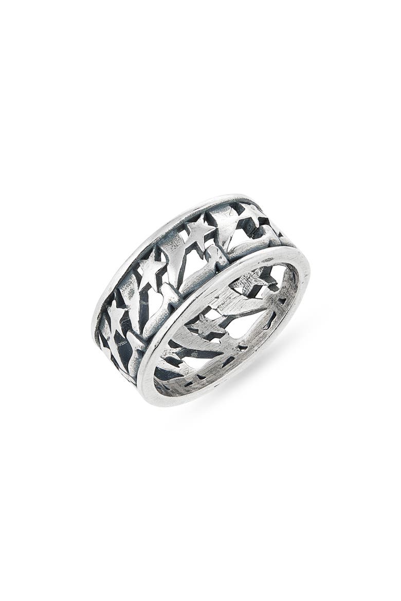 777 Stars Sterling Silver Bubble Ring, Main, color, SILVER