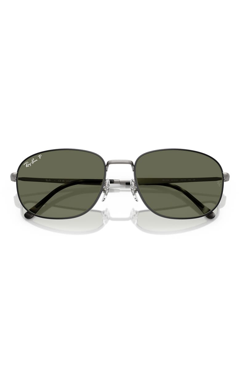 Ray-Ban 60mm Pillow Polarized Sunglasses, Alternate, color, Gunmetal