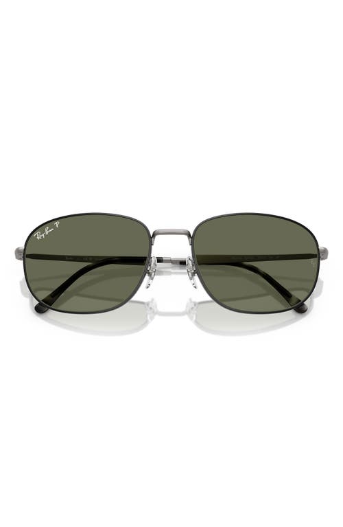 Ray Ban Ray-ban 60mm Pillow Polarized Sunglasses In Gunmetal