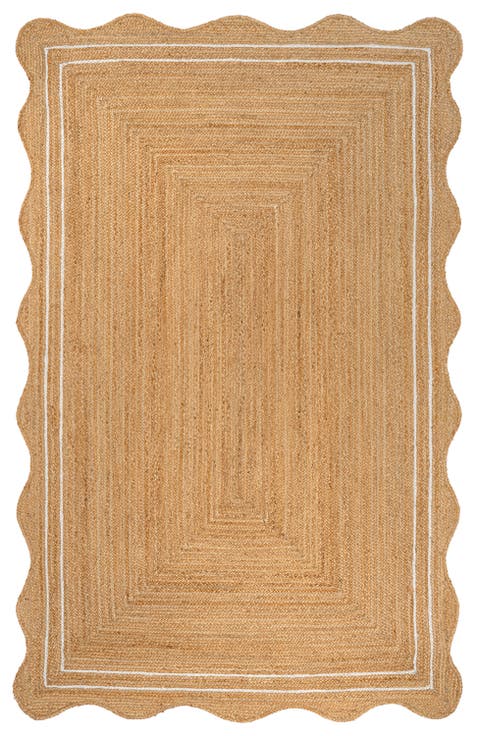 Seaside Cottage Scallop Edge Jute Area Rug