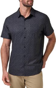 TravisMathew Techwoven Beach Hut Short Sleeve Performance Button-Up Shirt