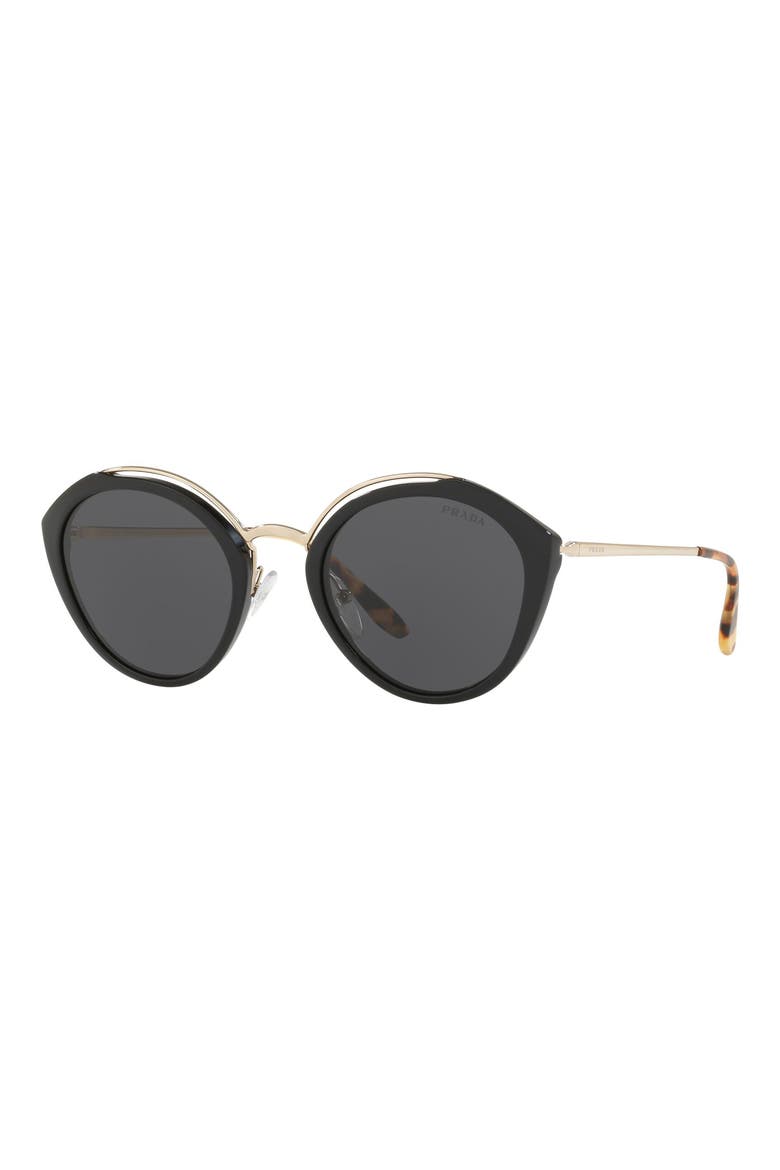53mm Round Sunglasses, Alternate, color, GOLD/ BLACK