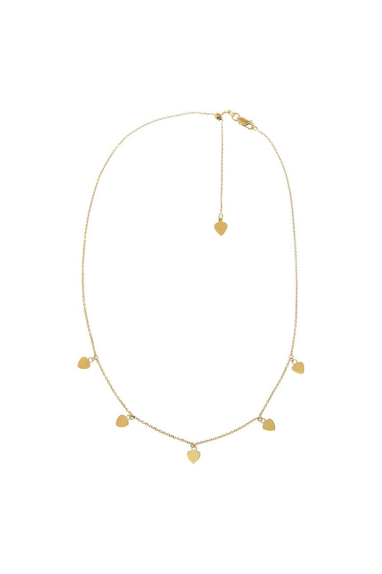 Mini Heart Station Choker Necklace 14K, Alternate, color, 14K Gold