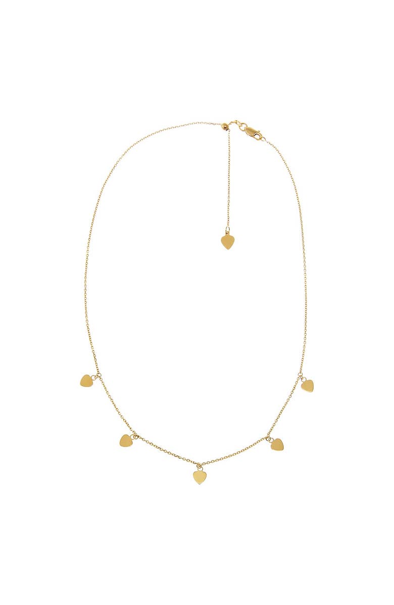 BY ADINA EDEN Mini Heart Station Choker Necklace 14K, Alternate, color, 14K Gold