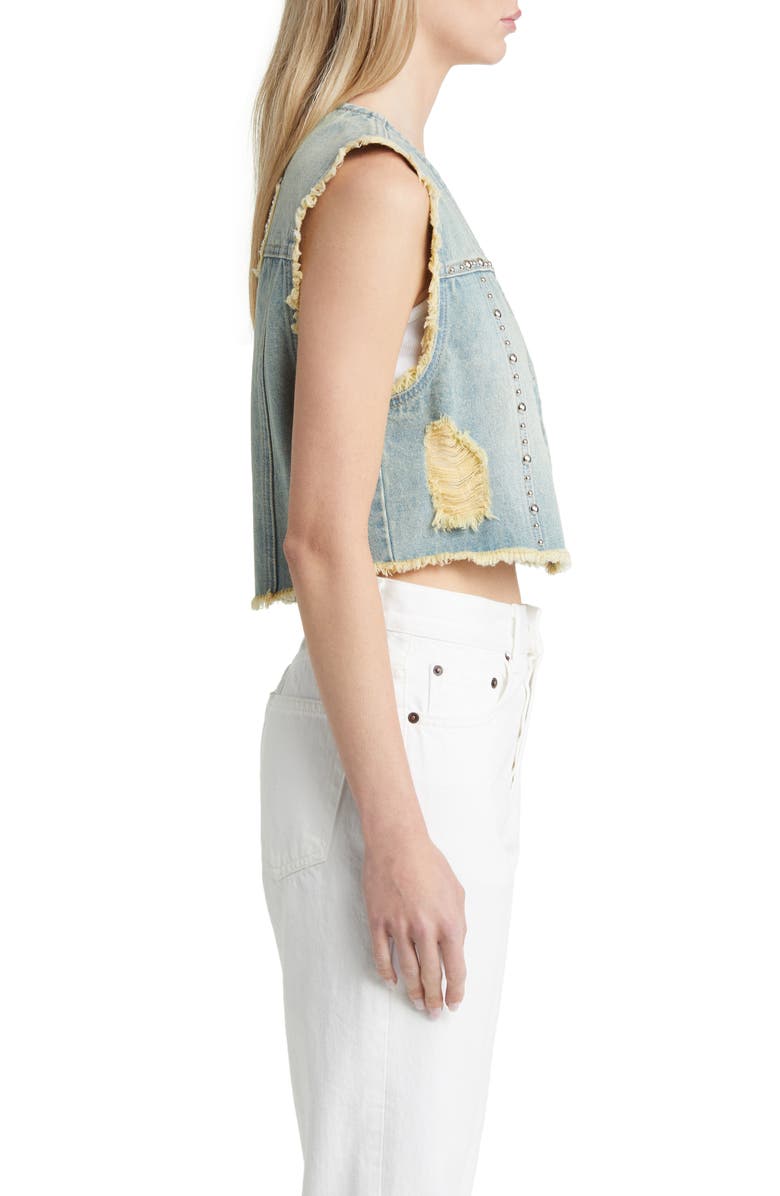 PTCL Studded Cross Denim Vest, Alternate, color,