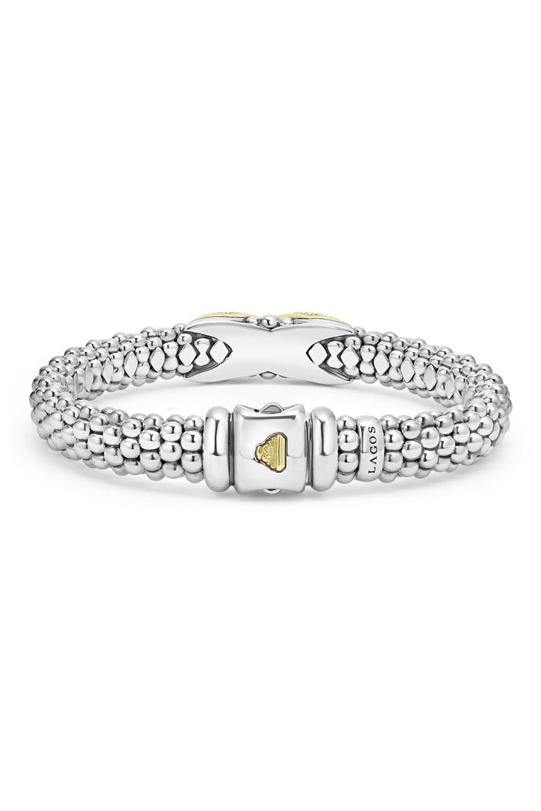 Embrace Pavé Diamond Center X Bracelet, Alternate, color, SILVER