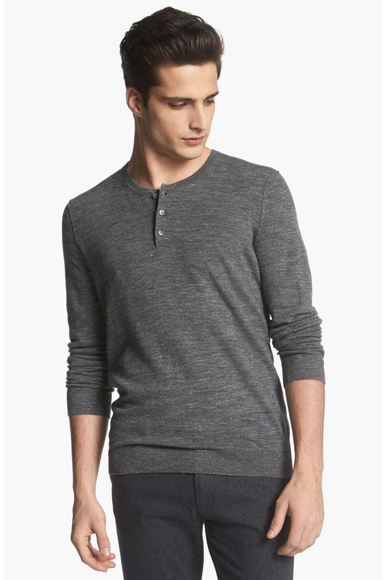 Lightweight Henley Sweater, Main, color, GREY