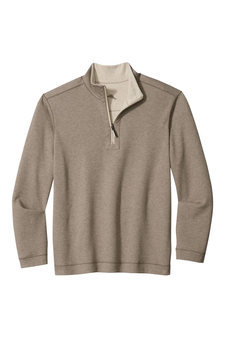 Flipview Reversible Half Zip Pullover, Alternate, color, COBBLESTONE HEATHER