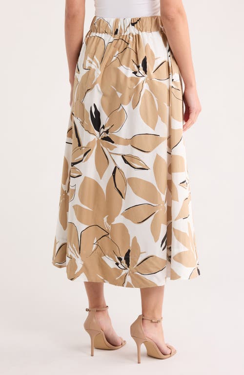 Ellen Tracy Cotton Poplin Skirt In Neutral