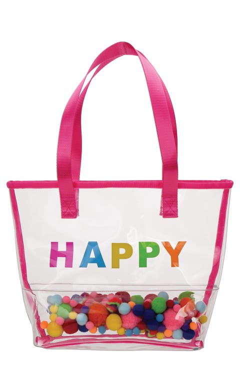 Kids' Happy Pompom Clear Tote