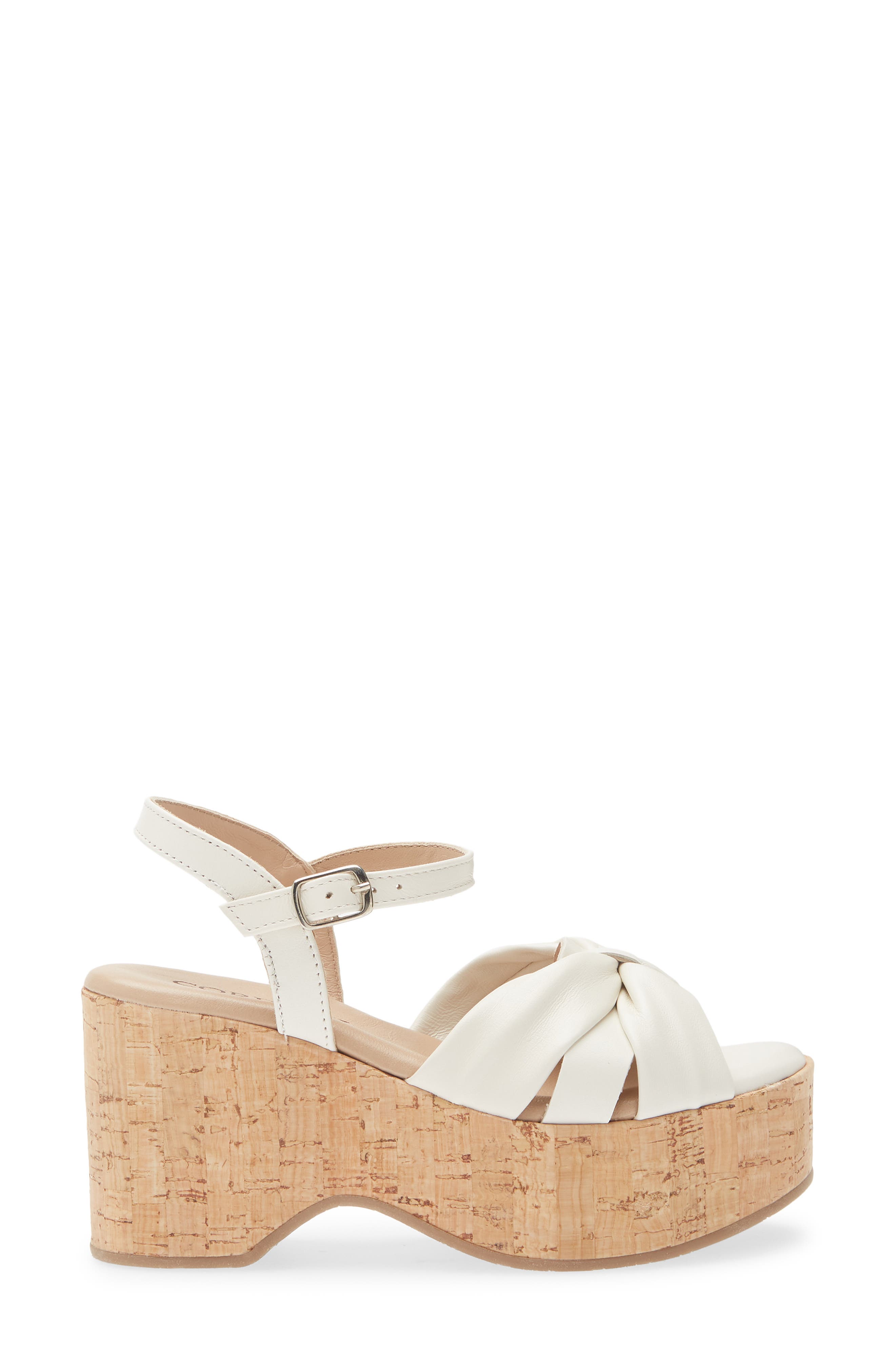 Jeffy Cork Platform Sandal, Alternate, color, CREAM LEATHER
