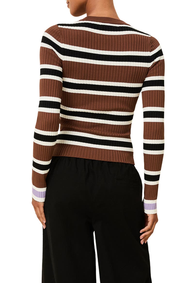 The Dora Rib Stripe Top, Alternate, color, COCONUT STRIPE