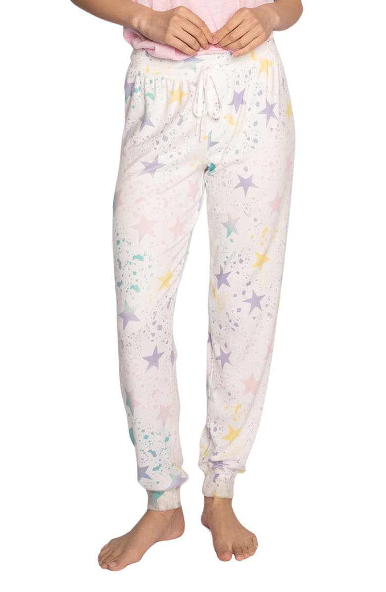 PJ Salvage Star Splat Brushed Banded Pajama Pants, Main, color,