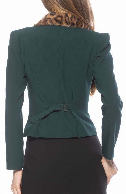 Alexia Admor Sabrina Faux Fur Notch Collar Blazer In Green