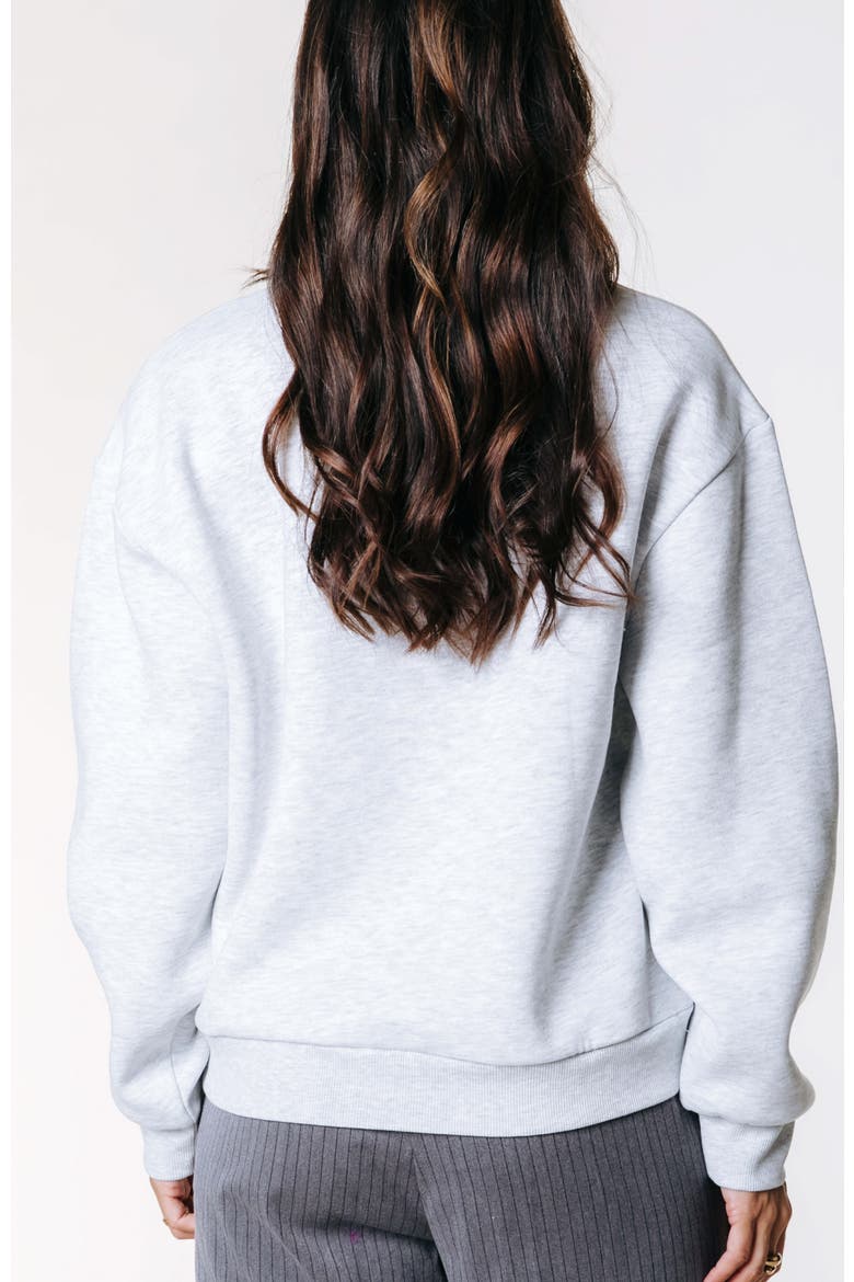 Rebel Paisley Patch Dropped Shoulder Sweat, Alternate, color, Light grey melange