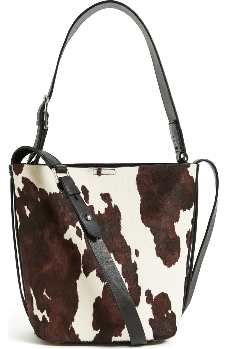 Reiss Hudson Mini Calf Hair Bucket Bag, Main, color,