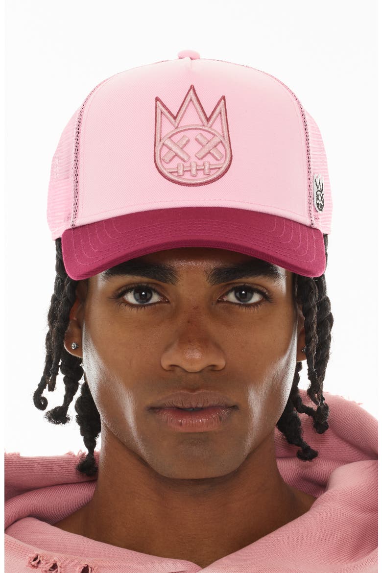 Shimuchan Logo Colorblock Trucker Hat, Alternate, color, POTPOURRI