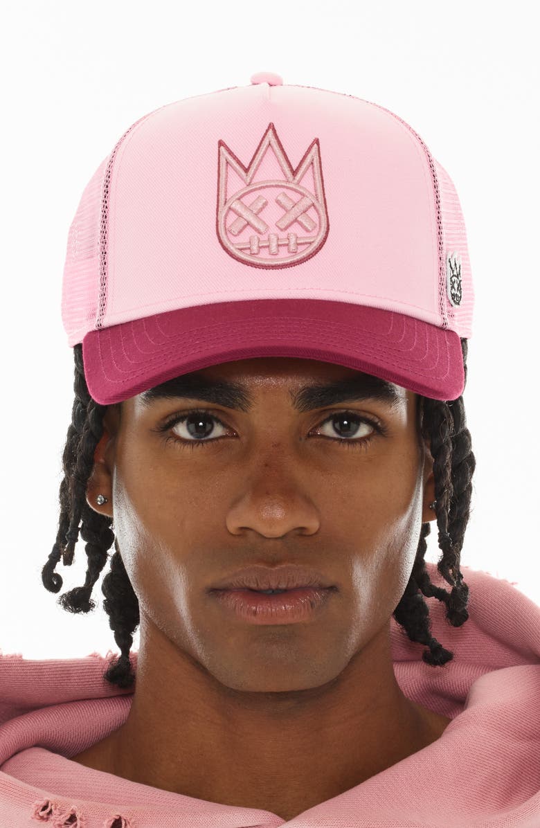 Cult of Individuality Shimuchan Logo Colorblock Trucker Hat, Alternate, color, 