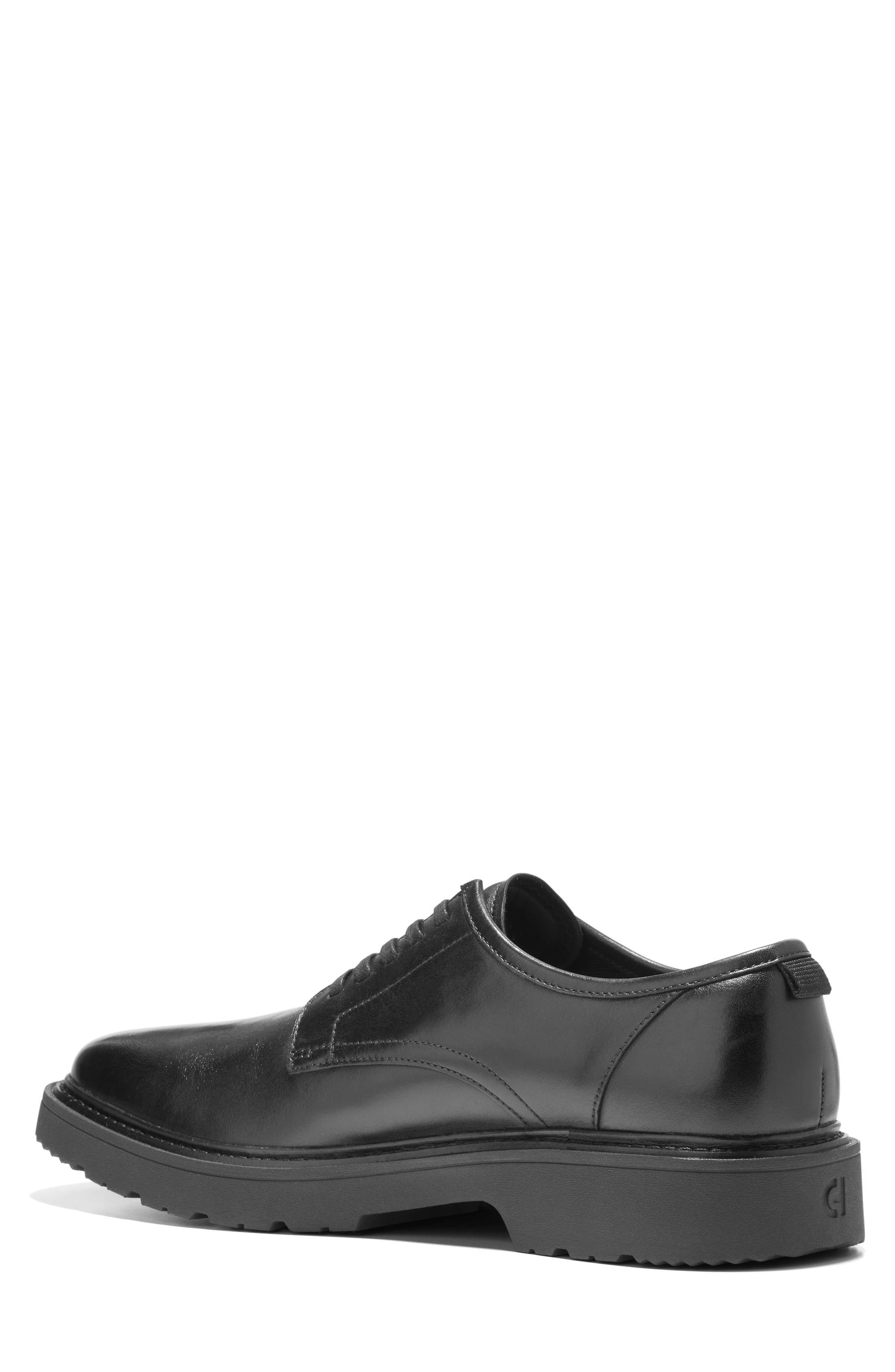 Broome Grand Lug Sole Plain Toe Oxford, Alternate, color, BLACK / BLACK