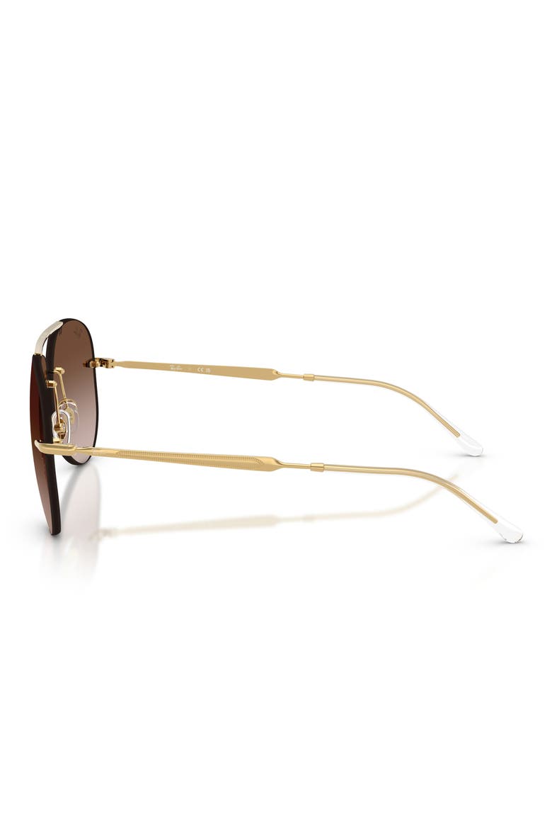 Gender Inclusive RB3791 62mm Gradient Oversize Aviator Sunglasses, Alternate, color, ARISTA / LIGHT BROWN