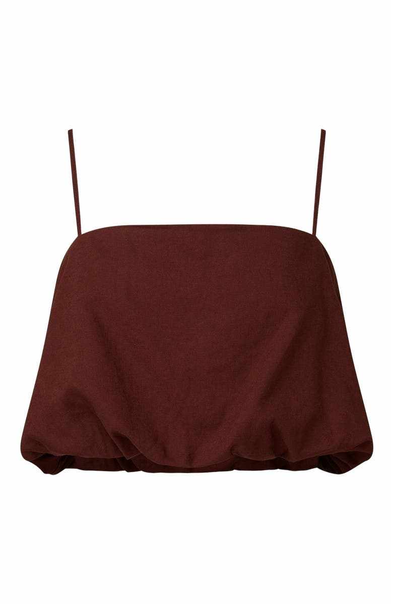Onia Air Linen Bubble Crop Top, Alternate, color, Rum