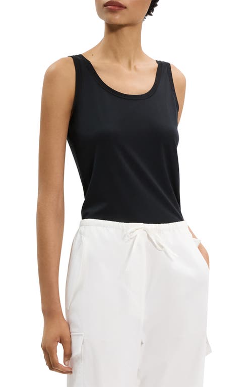 Theory Sweater Trim Double Scoop Tank In Black