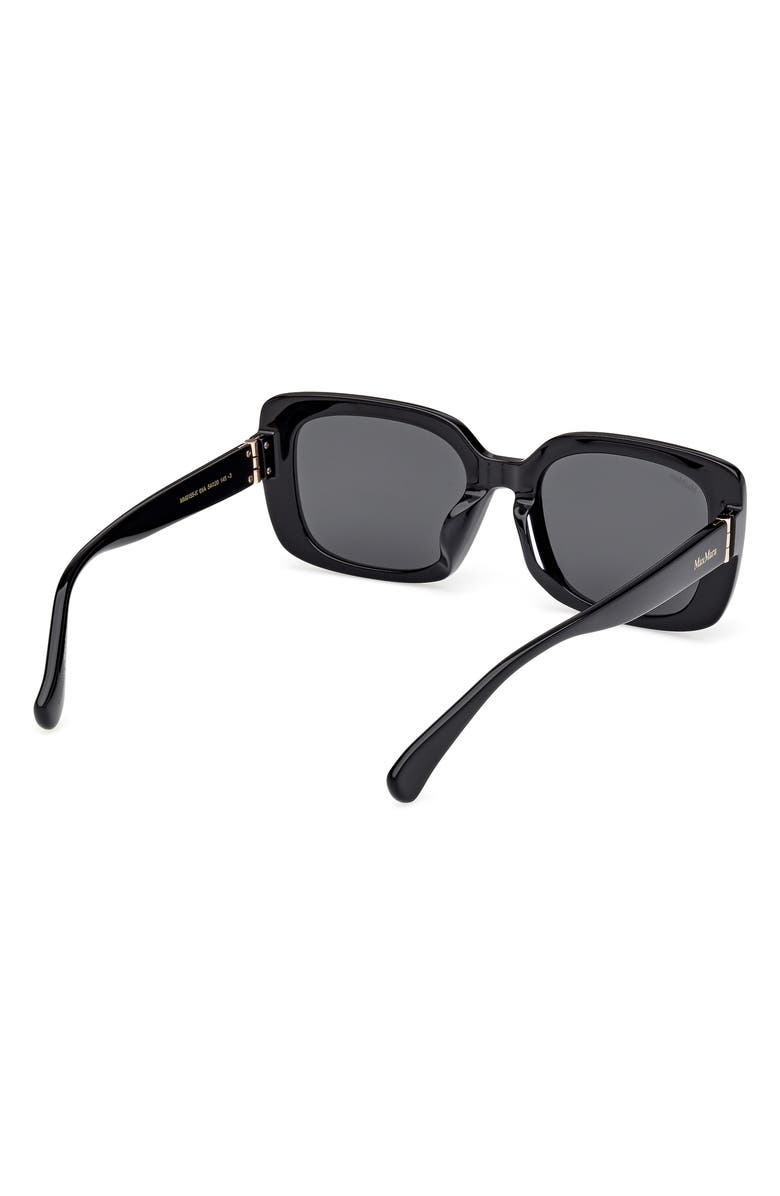 Max Mara 54mm Square Sunglasses, Alternate, color, Shiny Black / Smoke