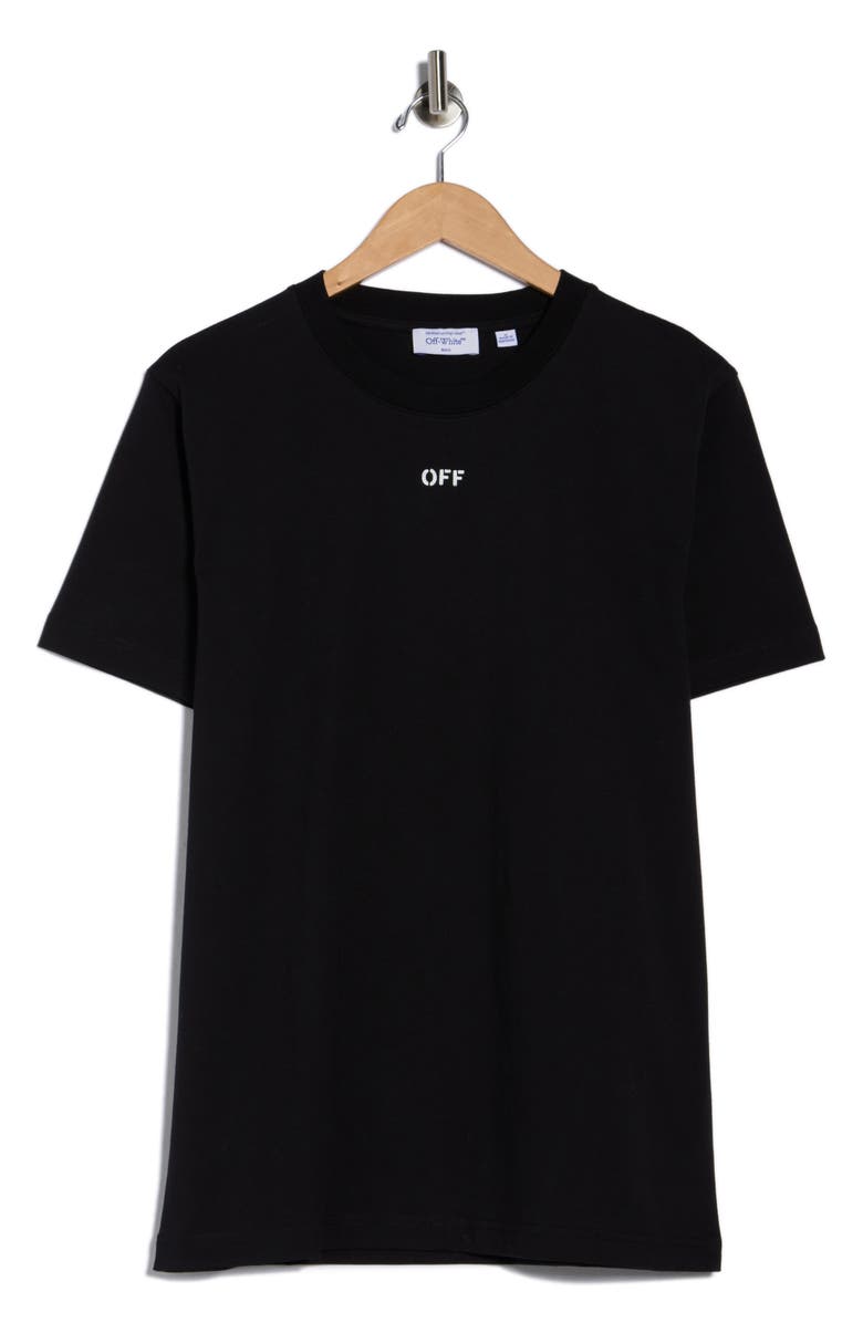 Off-White Stitch Arrow Slim Fit T-Shirt, Main, color, Black-White