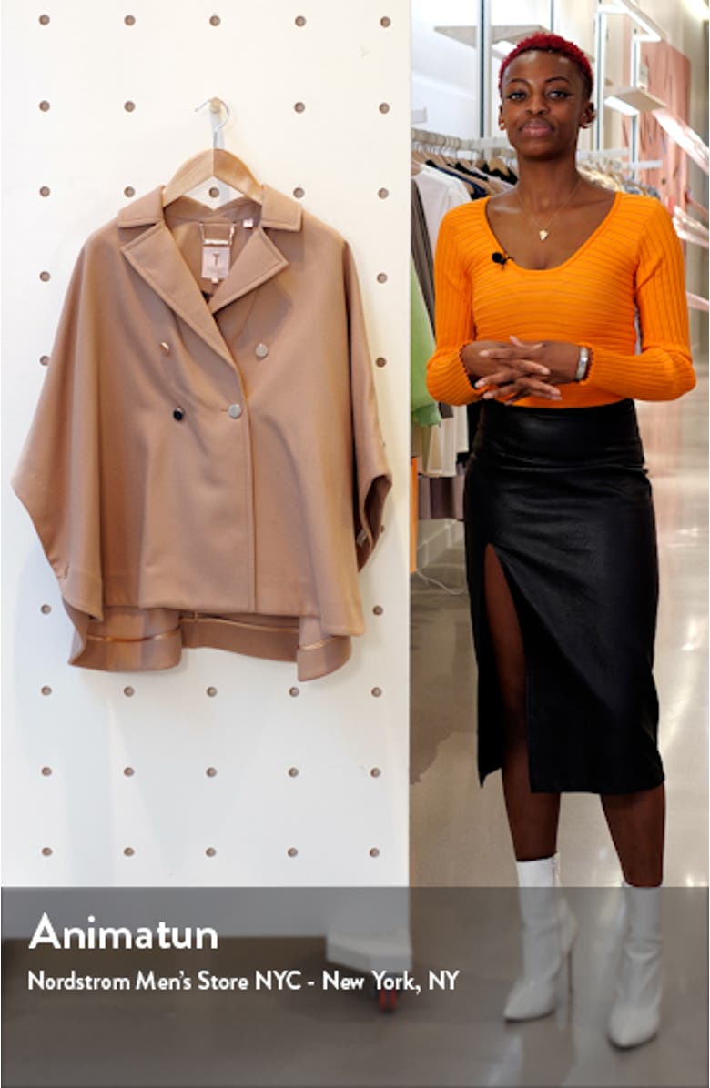 Donnata Double Breasted Wool & Cashmere Blend Cape, sales video thumbnail