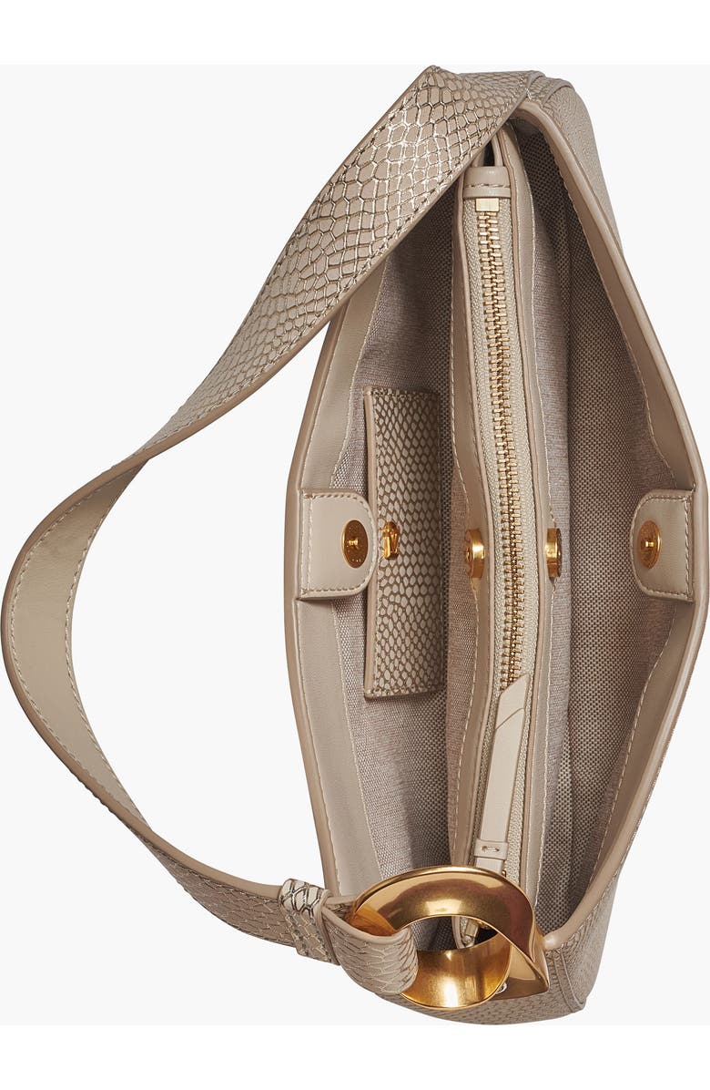 Donna Karan New York Jersey Snake Shoulder, Alternate, color, Metallic Bone