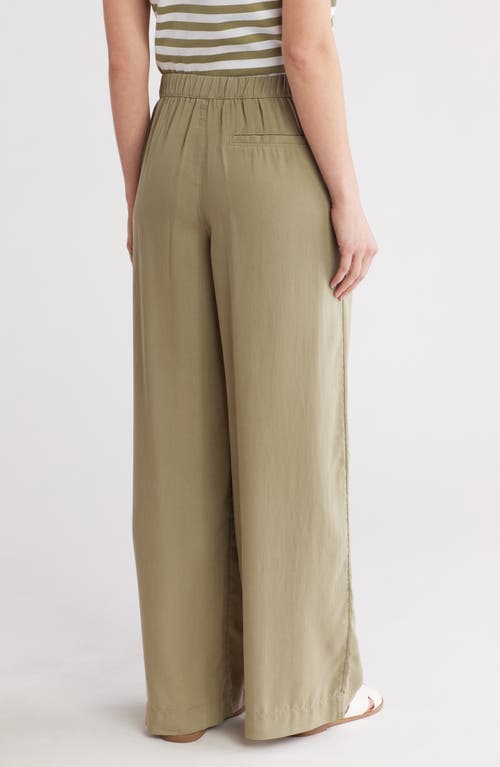 Caslon ® Wide Leg Tencel™ Lyocell Pants In Olive Acorn