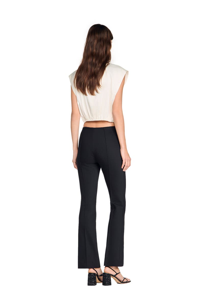 SANDRO Pleat and zip trousers, Alternate, color, Black