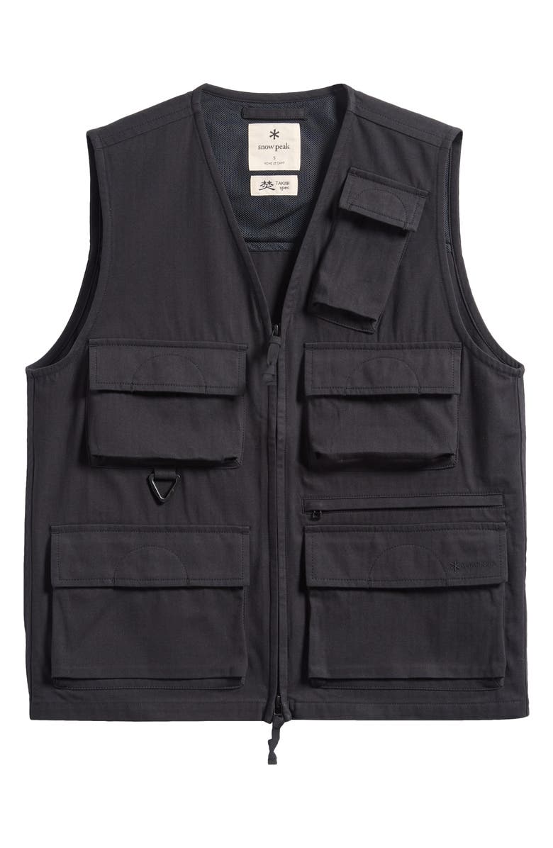 Snow Peak Takibi Herringbone Vest, Main, color, Black