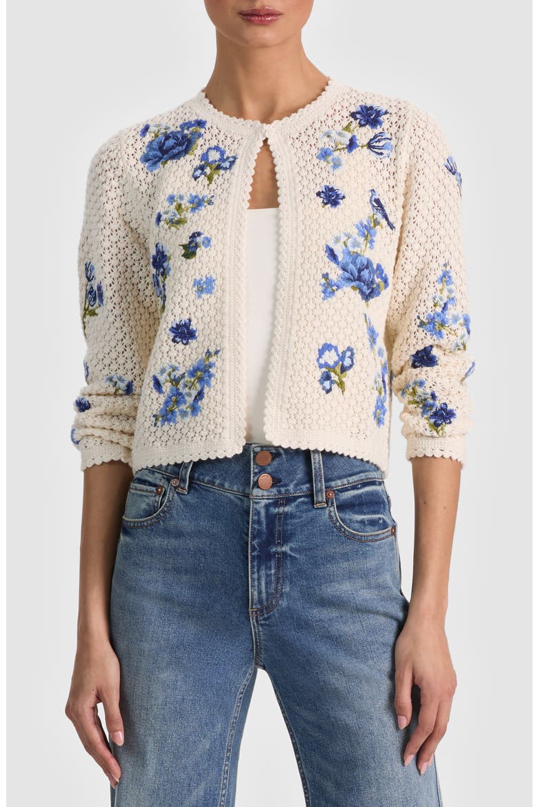 Anderson Floral Embroidered Cotton & Wool Cardigan, Main, color, FLEUR DE PARIS