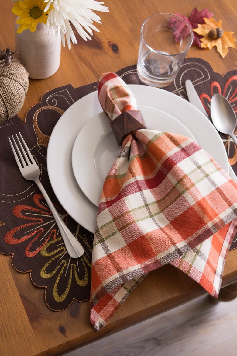 Pumpkin Spice Plaid Napkin Set/6, Alternate, color, Pumpkin Spice